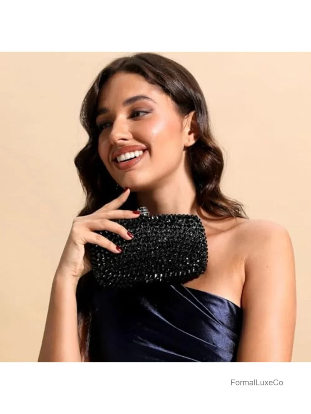 Crystal Spikes Rhinestone Clutch Evening Bag Formal Wedding Party Handbag